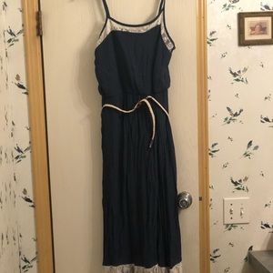 Navy blue and white sundress